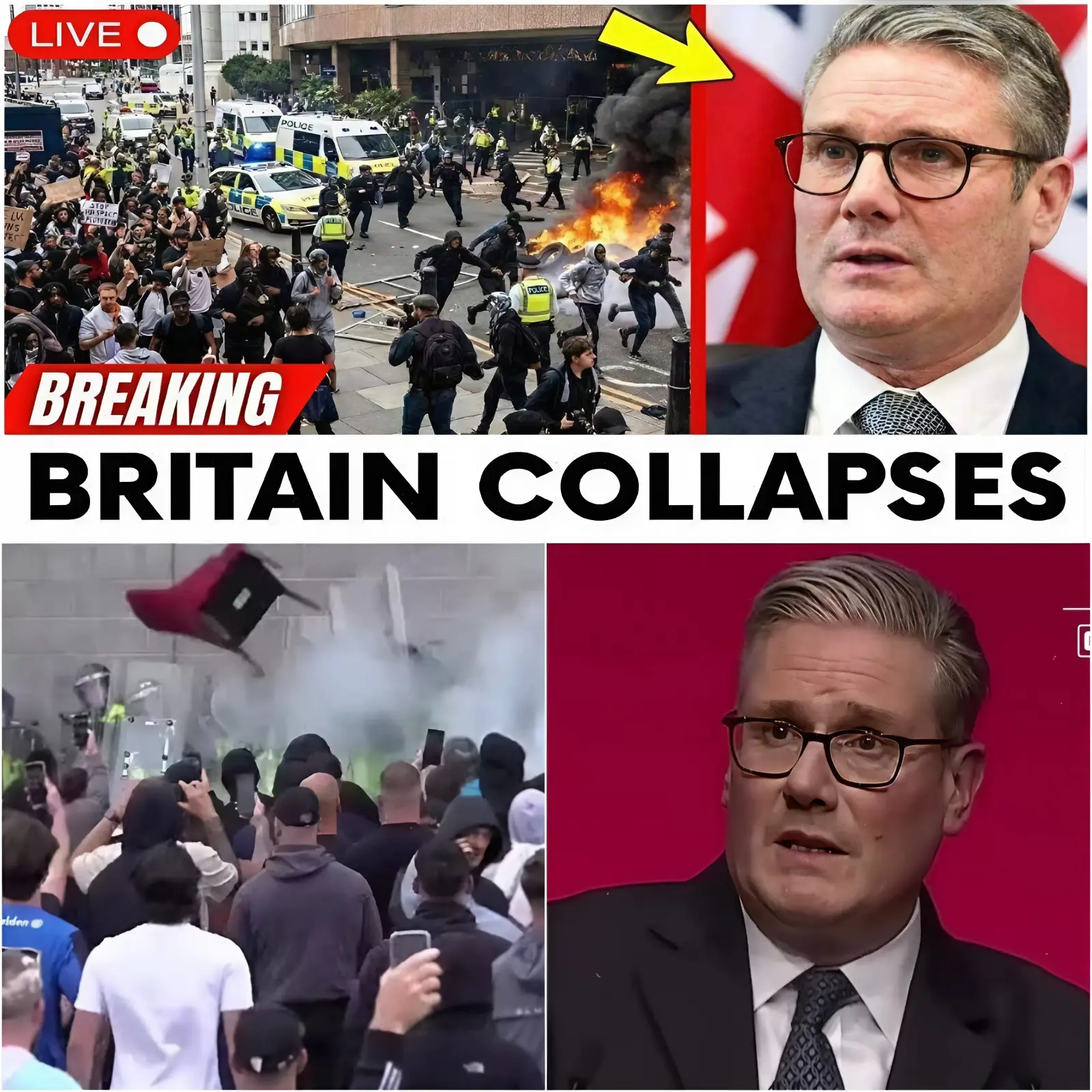 HAPPENING NOW: 460 MASKED MOB STORMS MIGRANT HOTELS – BRITAIN DESCENDS INTO RIOT HELL!!! 🔥🇬🇧💥 A ferocious mob of 460 masked rioters just launched a savage assault on migrant-filled hotels – barricades smashed in seconds, police lines crushed, officers retreating under a hail of bricks, fireworks and raw fury across Rotherham and Tamworth streets! 😱 At 5:10 p.m. Friday the explosion hit: locals, enraged by endless undocumented arrivals and spiraling knife crime, turned protests into full war. Within minutes entire streets were lost – storefronts gutted, emergency teams overrun, six elite police units trapped and forced back under relentless attack. One rioter shouted: “We’ve had enough – send them back before more British blood is spilled!” Another yelled: “Starmer sold us out – migrants get hotels, we get fear!” Starmer’s open-border policy stands naked: priority housing for arrivals while communities feel abandoned and two-tier policing is laid bare. Public trust shatters, nation edges toward anarchy. Clips flood the internet in real time – critics roar “this is the breaking point,” patriots chant “protect OUR streets NOW!” The government reels in chaos, but the mob’s message cuts deep: THIS ENDS TONIGHT. Britain fractures in explosive rage – the migrant crisis has ignited, and the streets burn. ⚡