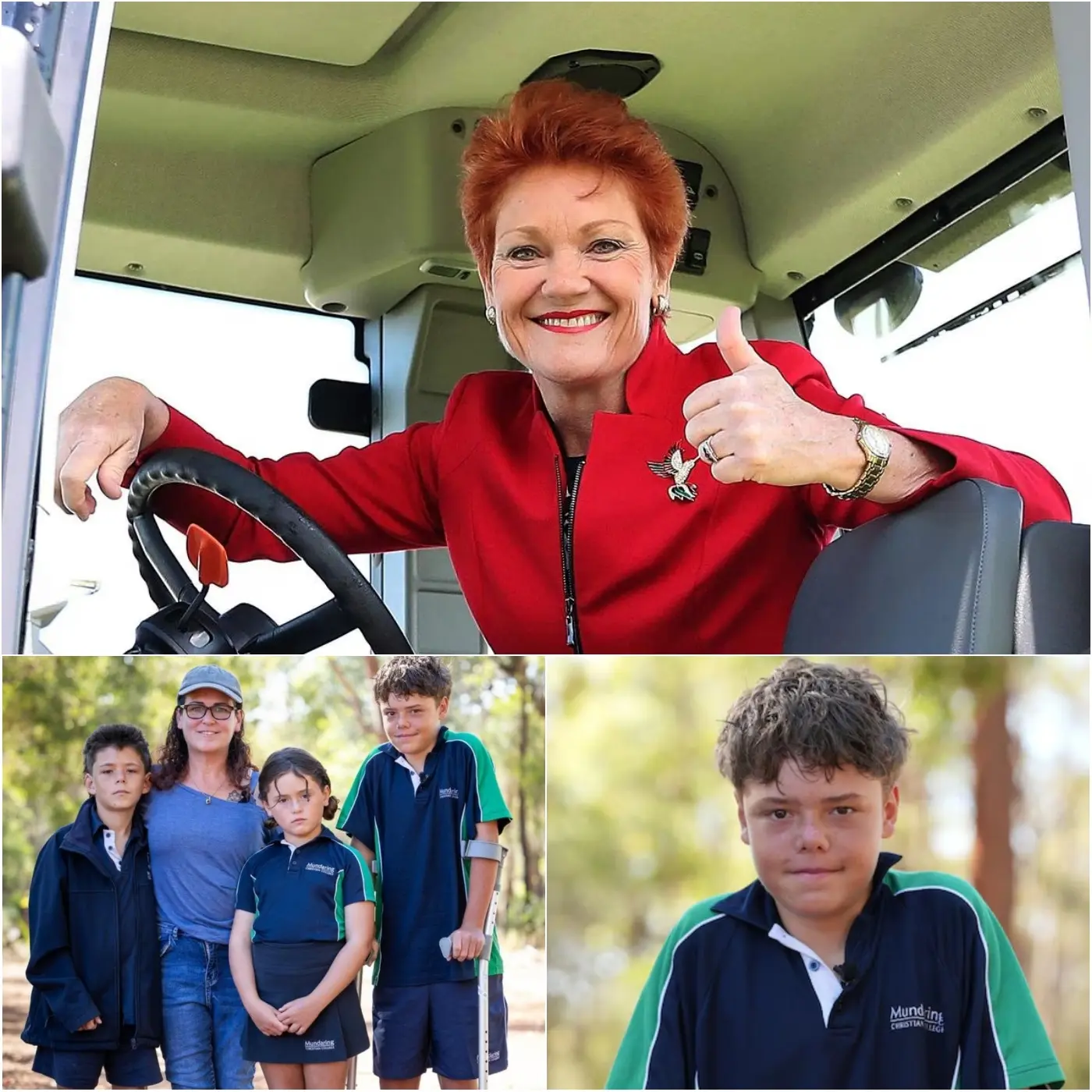 GOOD NEWS : Pauline Hanson unexpectedly appeared in an interview with the Appelbee family and moved the entire nation of Australia when she declared: “I will sponsor all the family’s expenses so the boy and his siblings can go to school and develop comfortably” and she also called on the public to create a fund to support heroes like Austin and the man who subdued the terrorist in Bondi “we need funds to support those who risk everything to save others from danger” after the boy risked his life swimming for 4 full hours to save his mother and two siblings. “He is the bravest person I have ever known, so I have no hesitation in supporting him.” Less than an hour later, Austin himself wrote a handwritten letter to Mrs. Hanson, and the contents of the letter brought many people to tears when the truth was revealed…👇👇
