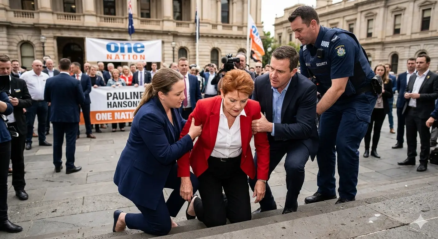 5 minutes ago 😨 Panic engulfed the One Nation party area and the Senate gallery during the session, as Pauline Hanson collapsed due to heartbreaking reasons… Security and medical staff quickly rushed to assist her while senators stood watching in dead silence. We now have deeply emotional updated information on Hanson’s recovery process after the collapse. We extend our deepest condolences to her and her loved ones…👇