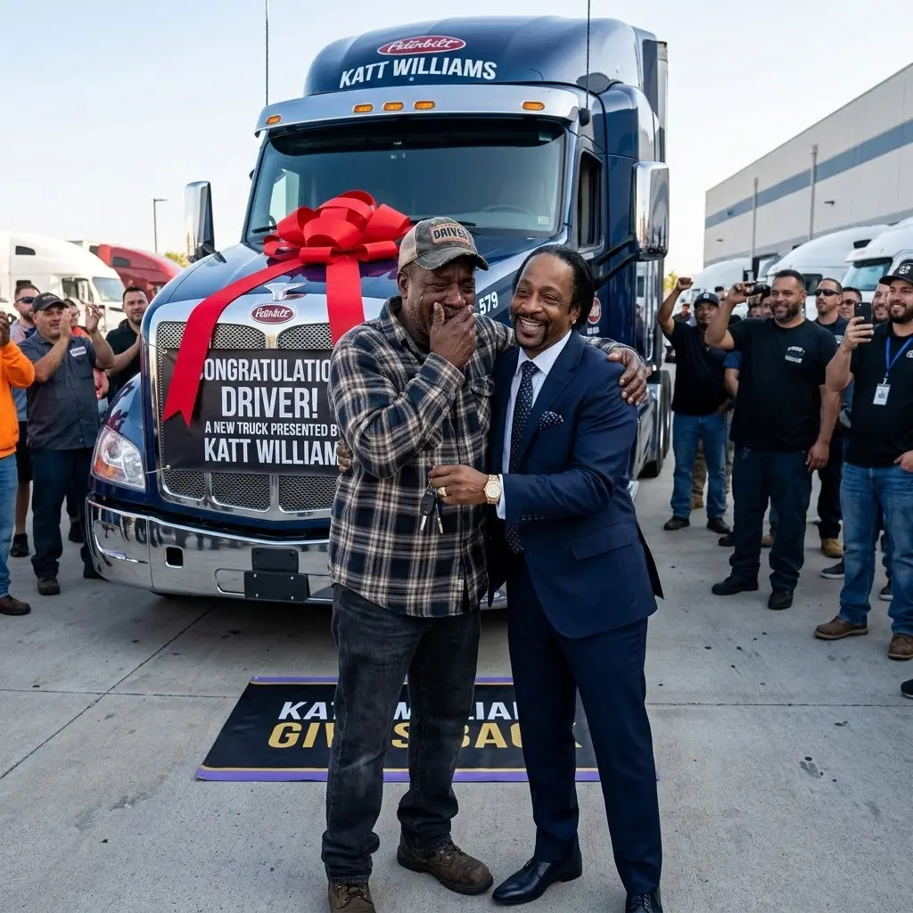 Katt Williams, renowned for his razor-sharp humor and compassionate heart, has deeply touched the community by gifting a brand-new truck to a truck driver in dire straits. This driver had lost everything in a devastating accident: overwhelming debts, no means to work, and a family left in despair. In an unexpected moment, Katt appeared, listened intently to the man’s tearful life story, and quietly handed over the keys to a state-of-the-art truck worth hundreds of thousands of dollars. The gesture not only restored the driver’s opportunity to earn a living but also reignited faith in human kindness. The story spread rapidly, proving that behind the image of a comedian lies a warm heart, ready to help those in need without seeking fanfare.