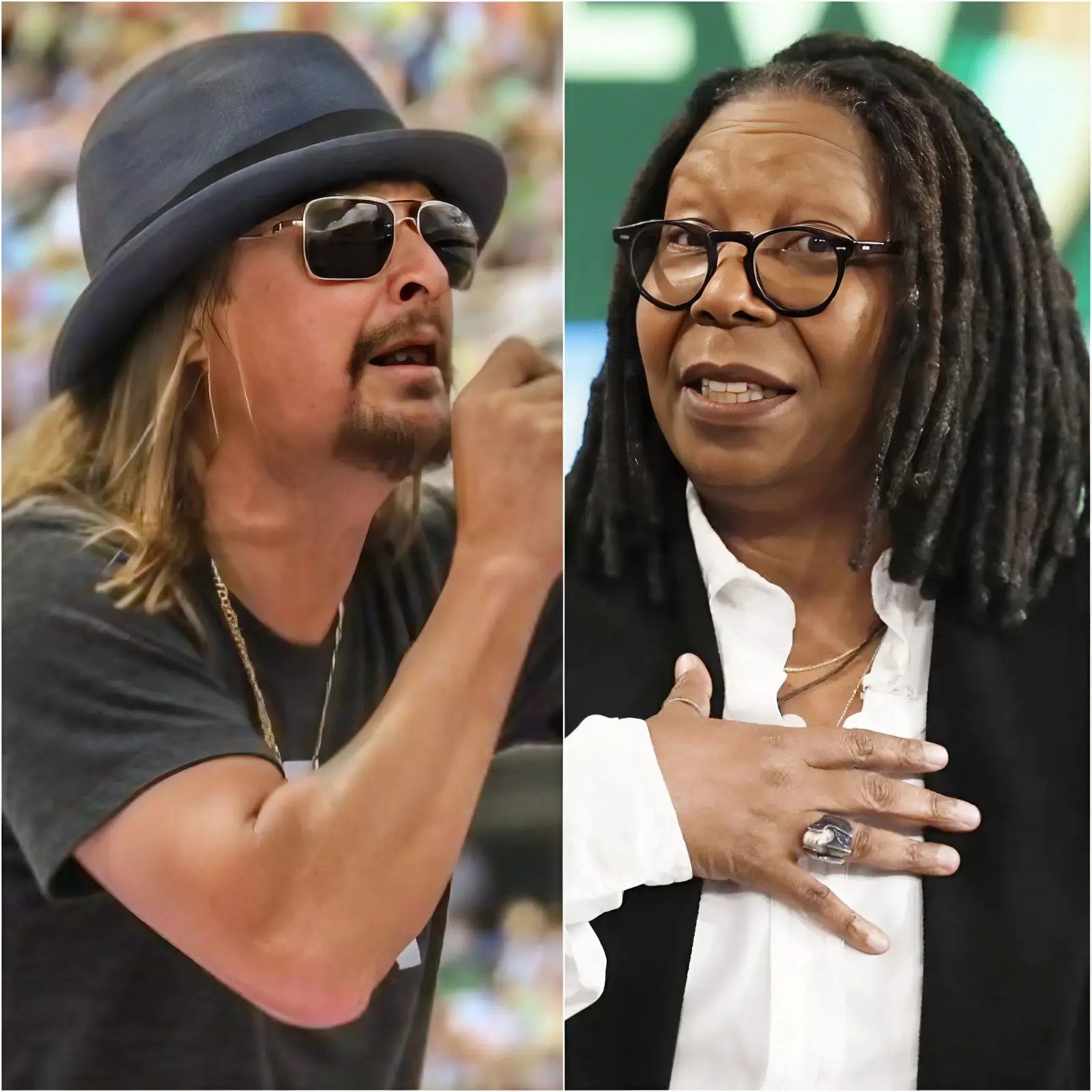 BREAKING NEWS 🚨 Kid Rock Blasts Whoopi Goldberg in Explosive Rant — “Our Country Would Be Safer Without Voices Attacking American Values!” In a shocking statement that’s setting social media ablaze, rock icon Kid Rock targeted Whoopi Goldberg, accusing her of undermining U.S. culture and the Constitution. “This country welcomes people who act in good faith, but what we get back from some is contempt for our values,” he declared. The pointed remark — “starting with Whoopi Goldberg” — has sparked fierce backlash, dividing fans and fueling heated debates online about free speech and patriotism.
