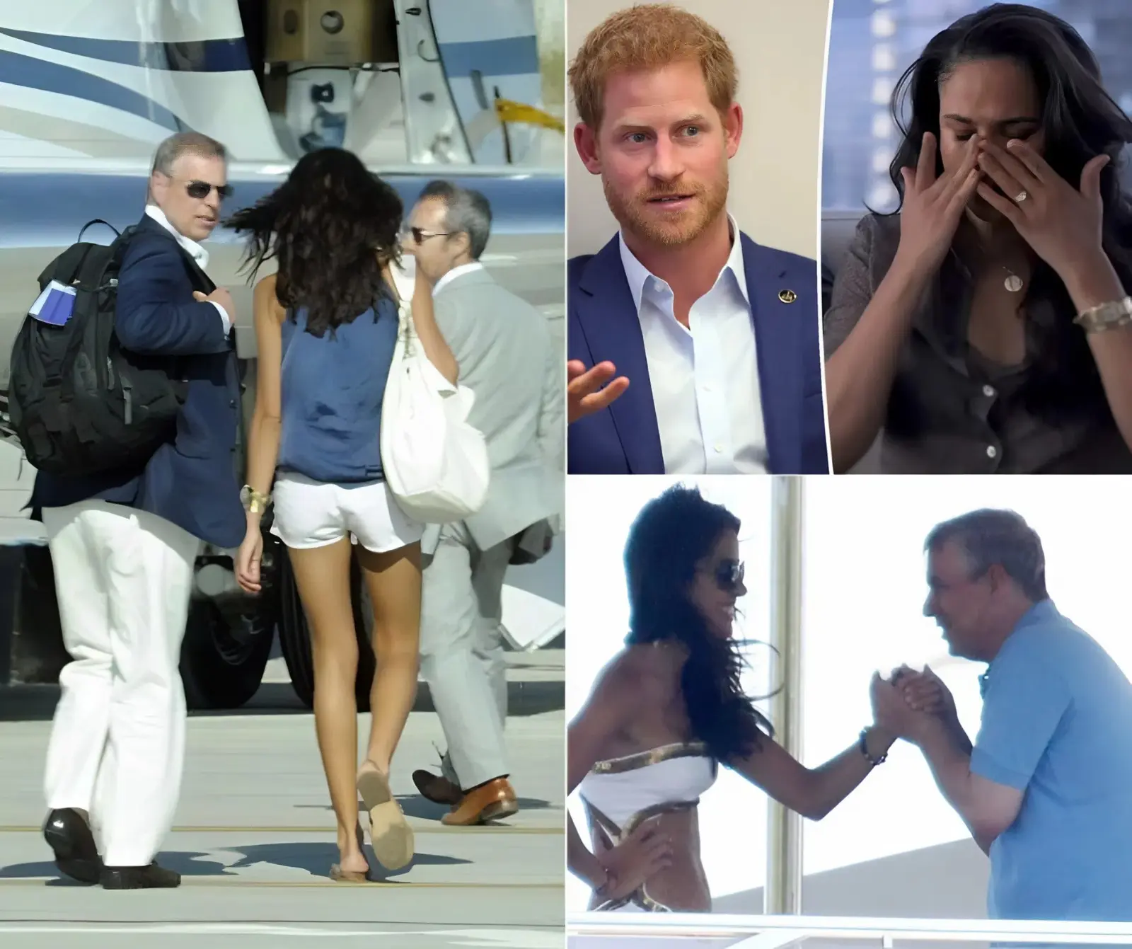 “TOUCH HER — AND I UNLEASH EVERYTHING.” Prince Harry is reportedly in full defensive mode, drawing a hard line against the explosive “yacht past” whispers attempting to link Meghan Markle to Prince Andrew — allegations insiders describe as the darkest and most corrosive yet. According to sources, an incensed and visibly rattled Harry pounded the table during a private meeting, delivering a warning that left aides stunned into silence: “Anyone who prints, promotes, or profits from these malicious fabrications will answer to me in court. If I have to drain every resource to shut it down, I will.” Behind closed doors, the emotional toll is said to be heavy. Meghan, reportedly shaken and fighting back tears, confided in a close friend: “How many times do I have to justify my existence? Why is it never enough unless I’m broken?”