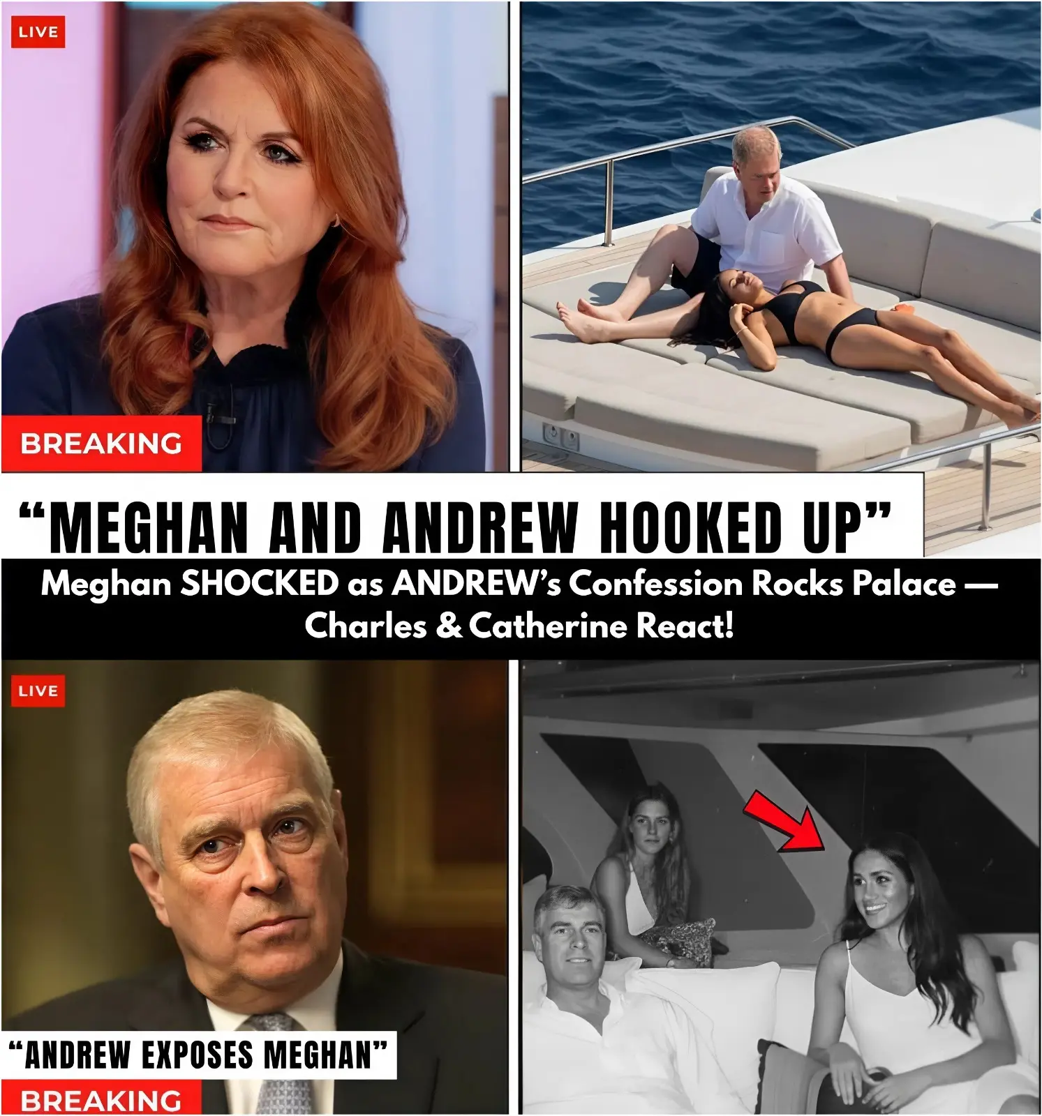 The Royal Family has reportedly been thrown into fresh chaos after a stunning new confession linked to Prince Andrew sent shockwaves through the Palace — and left Meghan Markle “completely stunned,” according to royal insiders. Sources claim the unexpected development has forced King Charles and Princess Catherine to confront yet another uncomfortable chapter in the monarchy’s ongoing crisis. While details of Andrew’s alleged confession are being tightly controlled, palace watchers say it was serious enough to trigger urgent private discussions at the highest level. Insiders describe the atmosphere as “tense and deeply uncomfortable,” with King Charles said to be focused on protecting the institution, while Princess Catherine is reportedly more concerned about the long-term impact on public trust and the younger generation of royals. What makes the situation even more explosive is the alleged ripple effect across the Atlantic. Meghan, who has long positioned herself as a critic of the royal system, is said to be shocked by how damaging this new twist could become, especially as it threatens to reopen old wounds and controversies the Palace has desperately tried to bury. Royal commentators note that every time Prince Andrew’s name returns to the headlines, it creates another PR nightmare — not just for the King, but for the entire family. And this time, the timing could hardly be worse, with the monarchy already under intense public scrutiny. One thing is clear: this latest bombshell has once again proven that in the House of Windsor, the past is never really past — and the fallout may only be just beginning. 💥