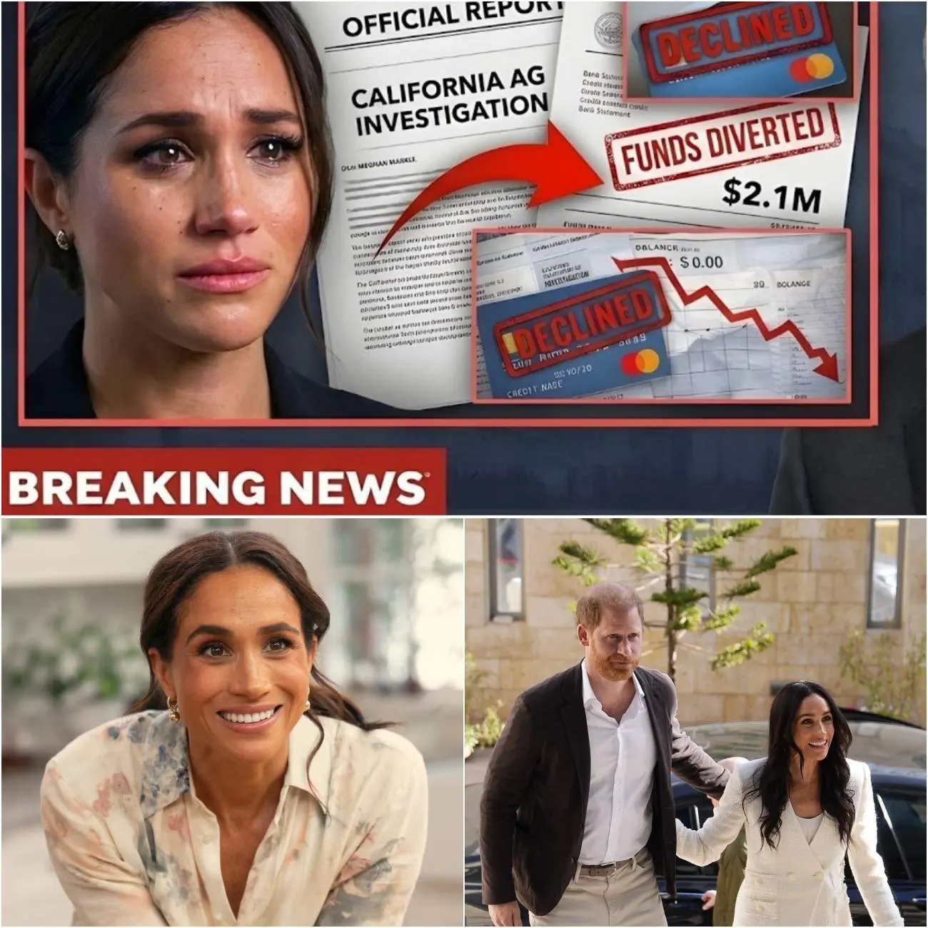 Breaking news shatters the Archwell Foundation’s image: California Attorney General has launched a formal investigation revealing $2.1 million in donor funds possibly diverted from charitable purposes. Meghan Markle and Prince Harry face scrutiny for undocumented financial transactions 𝓉𝒽𝓇𝑒𝒶𝓉𝑒𝓃𝒾𝓃𝑔 the foundation’s future and their legal standing. The clock is ticking.