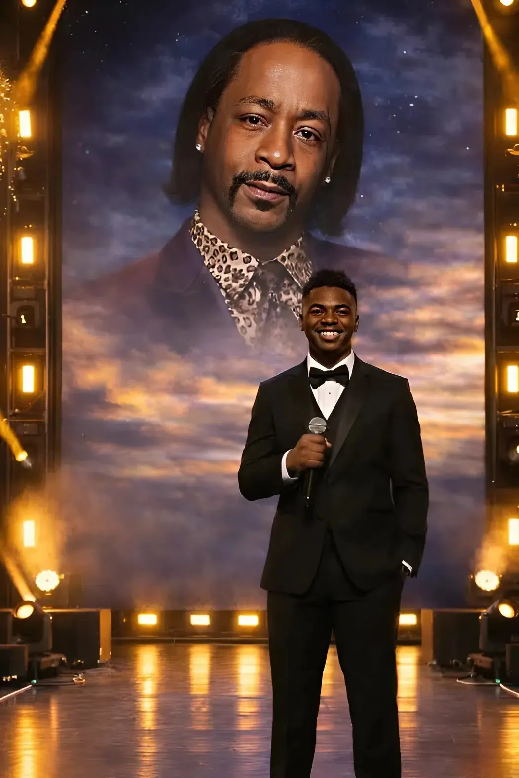 A CHILD SINGS FOR HIS FATHER: At the Nashville Center, Micah “Baby Katt” Williams, the son of Katt Williams, performed a heartfelt rendition of “Cover Me in Sunshine” to express his gratitude to his father.