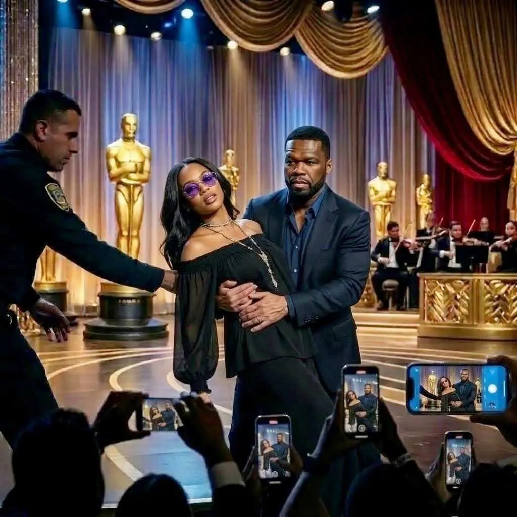 “A terrifying incident on the 2026 OSCAR stage! 50 Cent rushes to Jamira Haines’s rescue after a sudden medical emergency — the Hollywood rap icon collapses as 50 Cent desperately calls for an ambulance, bringing fans to tears and shocking the entire audience. 50 Cent tearfully recounts Jamira Haines’s frightening condition when…”