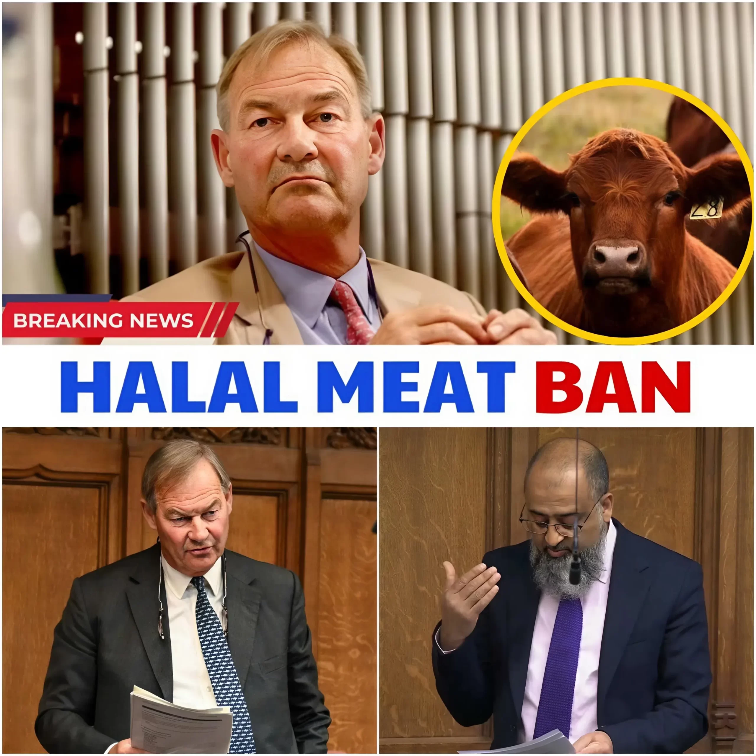 🚨 BREAKING NEWS: “BAN NON-STUN SLAUGHTER IMMEDIATELY” — A fierce debate is erupting across the United Kingdom as Rupert Lowe publicly supports calls to end non-stun slaughter practices, an issue that has long divided society 🇬🇧🗳️🐄