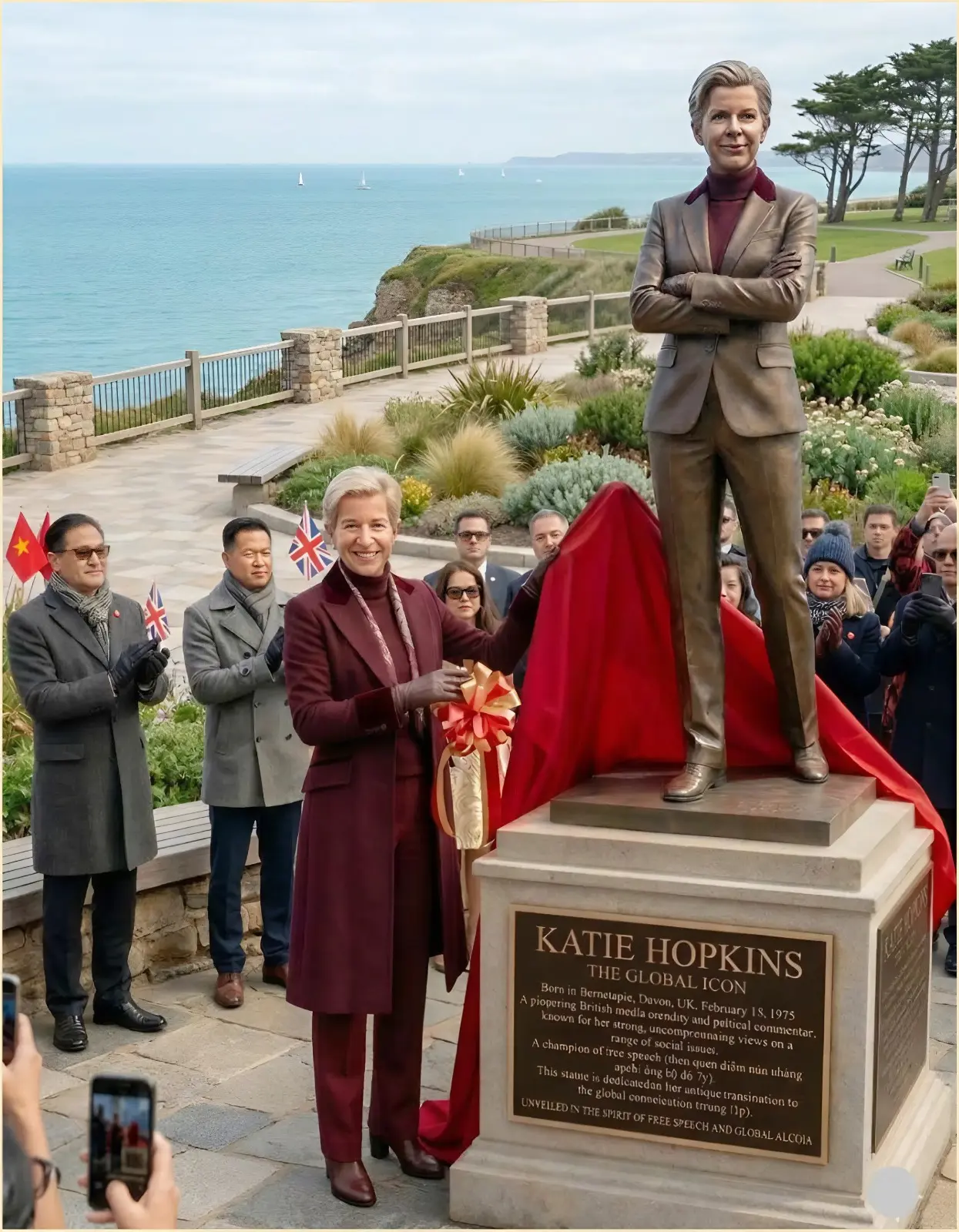 A HOMELAND TRIBUTE TO GREATNESS: A 3-METER-TALL BRONZE STATUE OF KATIE HOPKINS PLACED IN A SPECIAL LOCATION HAS RISEN AS A POWERFUL SYMBOL OF HERITAGE, LEADERSHIP, AND ENDURING ADMIRATION FOR A FIGURE WORTH NOTING IN PUBLIC DISCOURSE. CULTURE