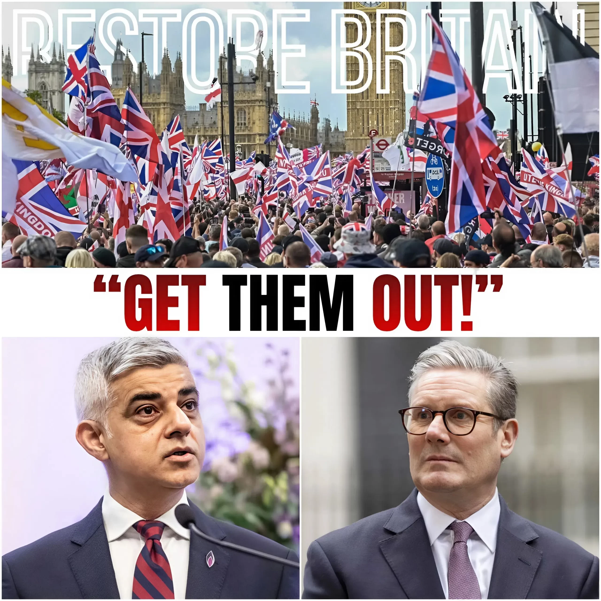 🚨 “GET THEM OUT!” — CHANTS SHAKE CENTRAL LONDON! Tensions flared as crowds took to the streets, demanding the resignations of Keir Starmer and Sadiq Khan. The demonstration, led by the group British Lads, saw protesters vent anger over crime, migration, and the direction of leadership in London. Police remained on standby as tensions simmered. But beneath the chants lies a bigger question…