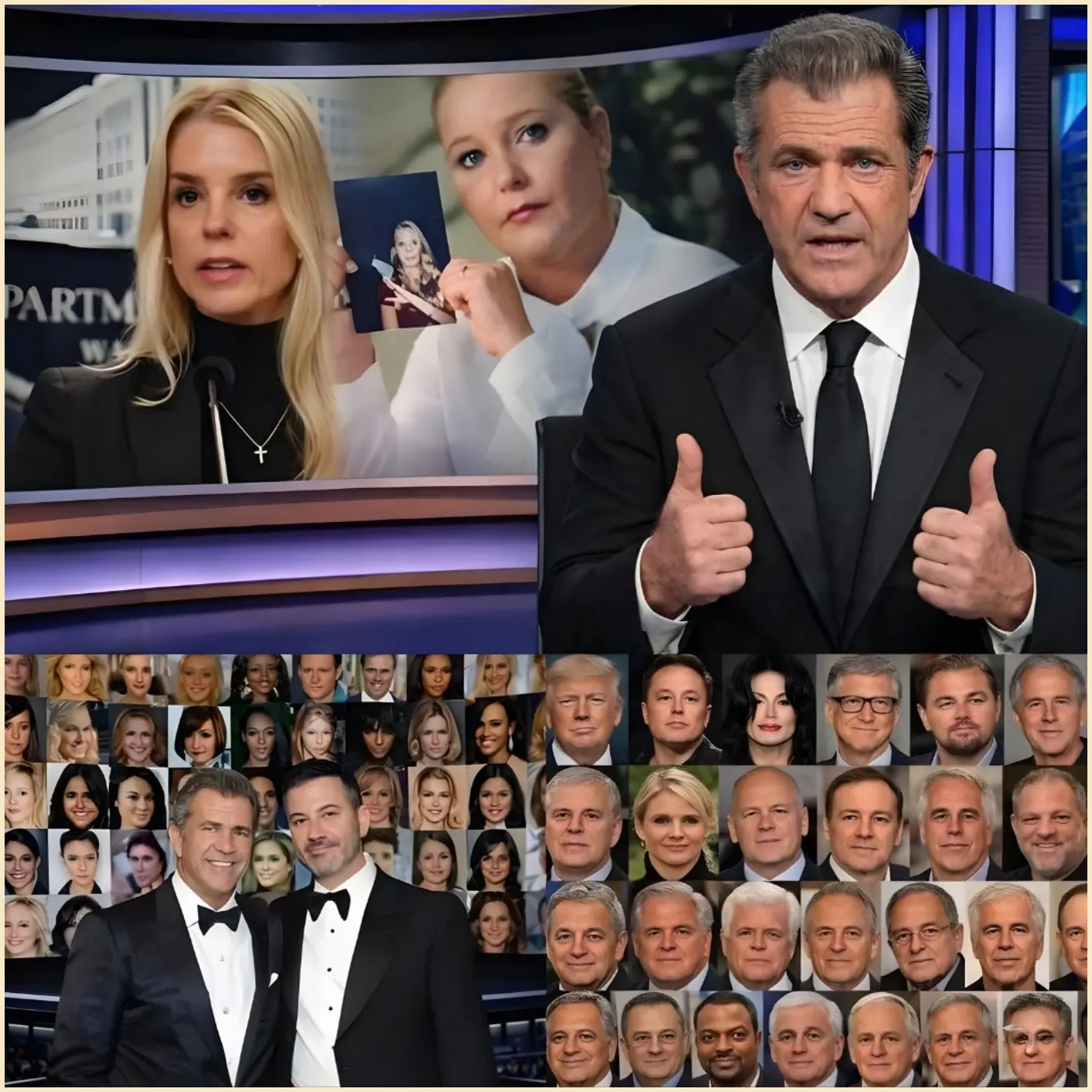 2.3 BILLION VIEWS IN 72 HOURS: Mel Gibson & Jimmy Kimmel TURN LATE NIGHT INTO A “GLOBAL COURTROOM” — EXPLOSIVE CLAIMS TIED TO Pam Bondi AND Jeffrey Epstein FILES SEND INTERNET INTO MELTDOWN😨