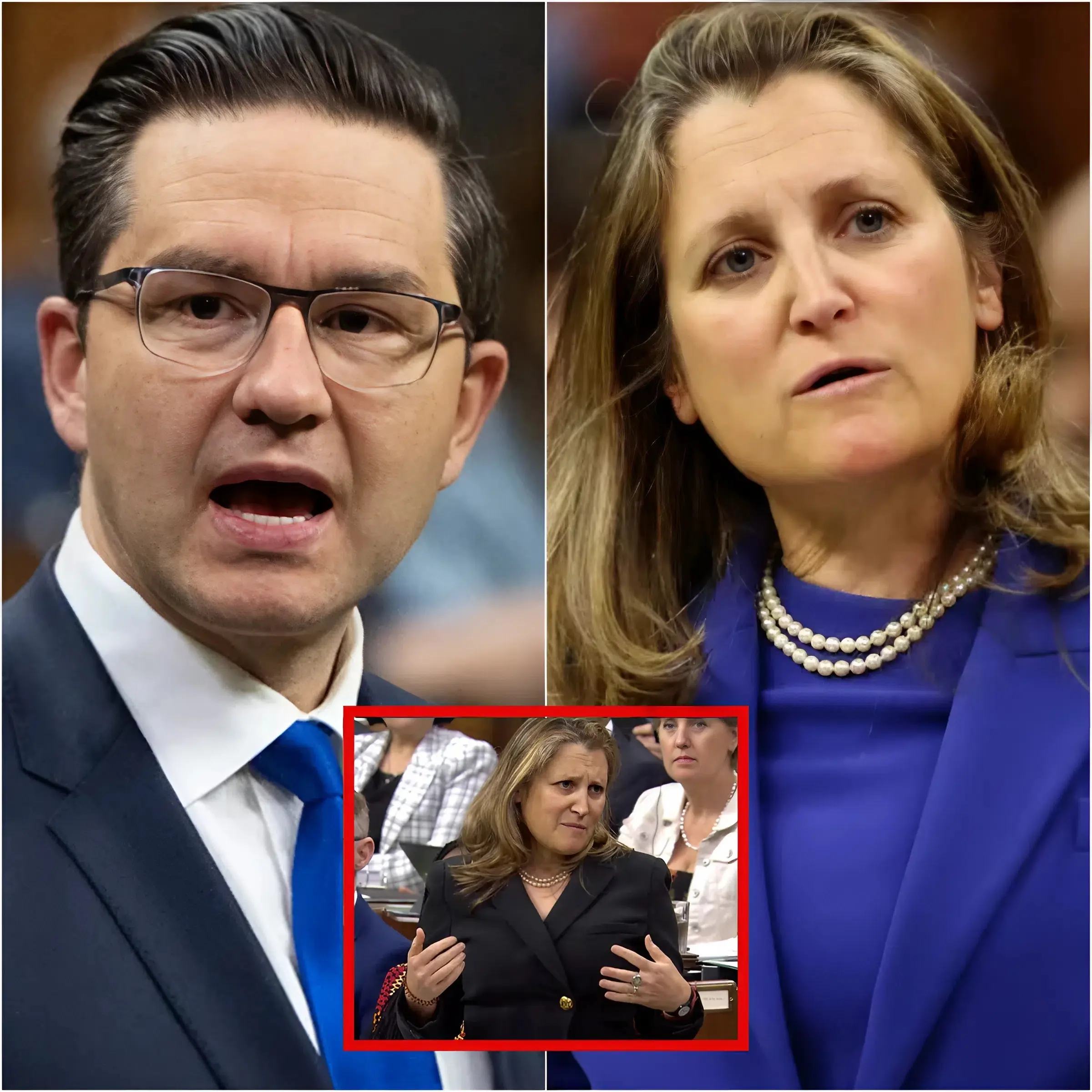 BREAKING NEWS: “YOU’VE CROSSED THE LINE!” — Chrystia Freeland Flares Up at Poilievre During a Fiery Hearing That Left Ottawa STUNNED ⚡ Tension spiked in the chamber as Chrystia Freeland abruptly snapped mid-session, pointing directly at Pierre Poilievre and firing off those explosive words. What followed was a blazing back-and-forth that left everyone—from MPs to journalists—frozen in disbelief.