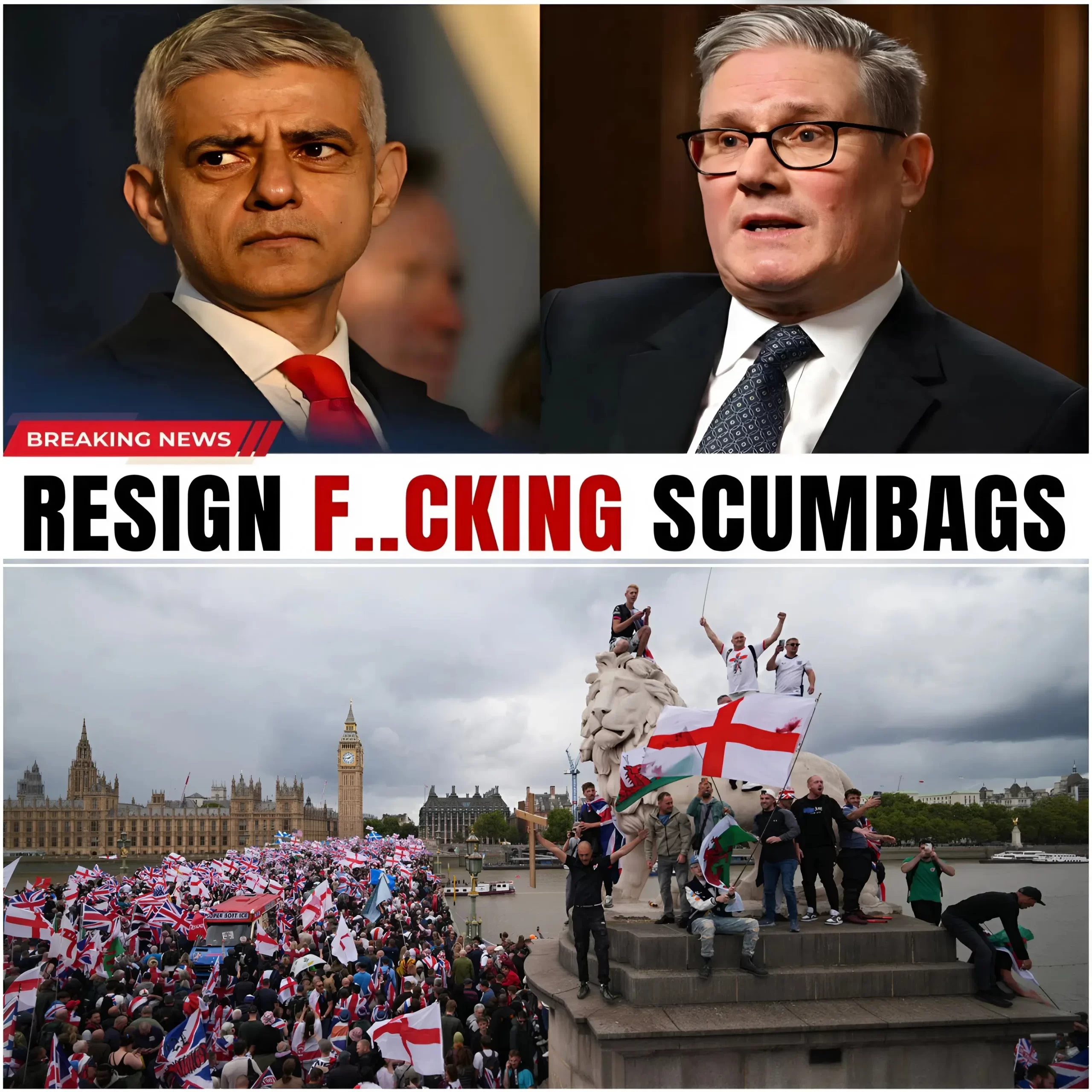 🚨 “GET THEM OUT!” — chants thundered across central London as surging crowds filled the streets, creating a charged atmosphere unlike anything seen in recent memory. The demonstration, led by British Lads, quickly escalated into a powerful display of public unrest, with protesters voicing deep concerns over safety, migration, and the future direction of the city.