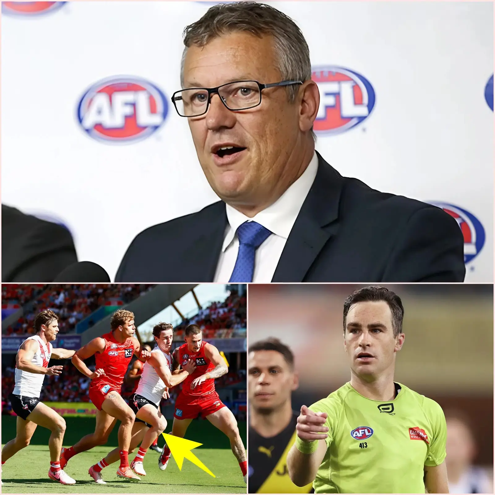 BREAKING NEWS: Referee Matt Stevic, who officiated the Sydney Swans vs. Gold Coast Suns game which ended 100-68, has officially apologized to Gold Coast Suns fans for his controversial calls after reviewing game footage