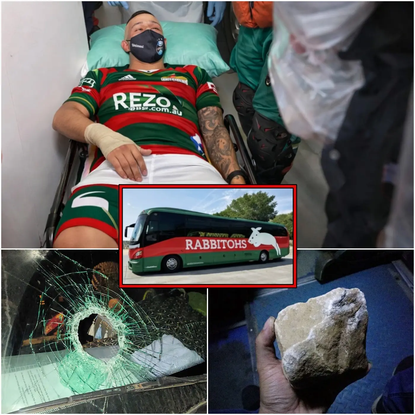 🚨BREAKING NEWS: The South Sydney Rabbitohs team bus was violently attacked by