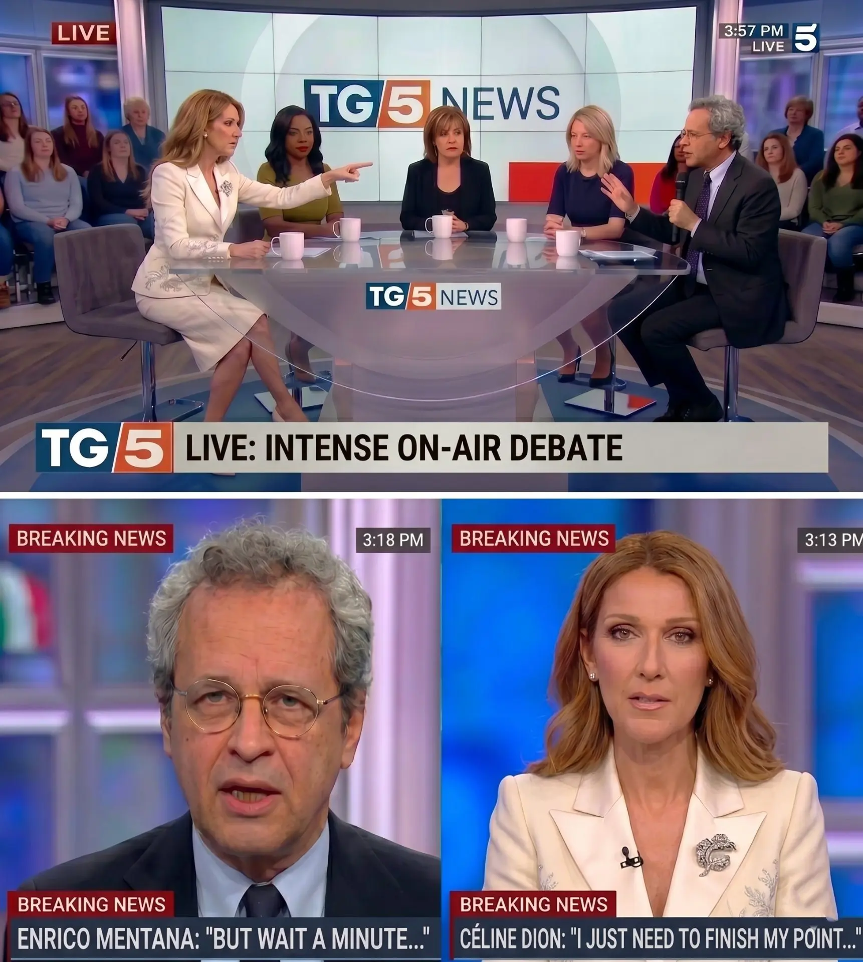 🎥 LIVE ON TG5 NEWS: The Moment Céline Dion Took Control — and Refused to Let Go Céline Dion didn’t walk into the TG5 News studio quietly — she arrived. Presence, grace, and decades of unapologetic strength wrapped into one.