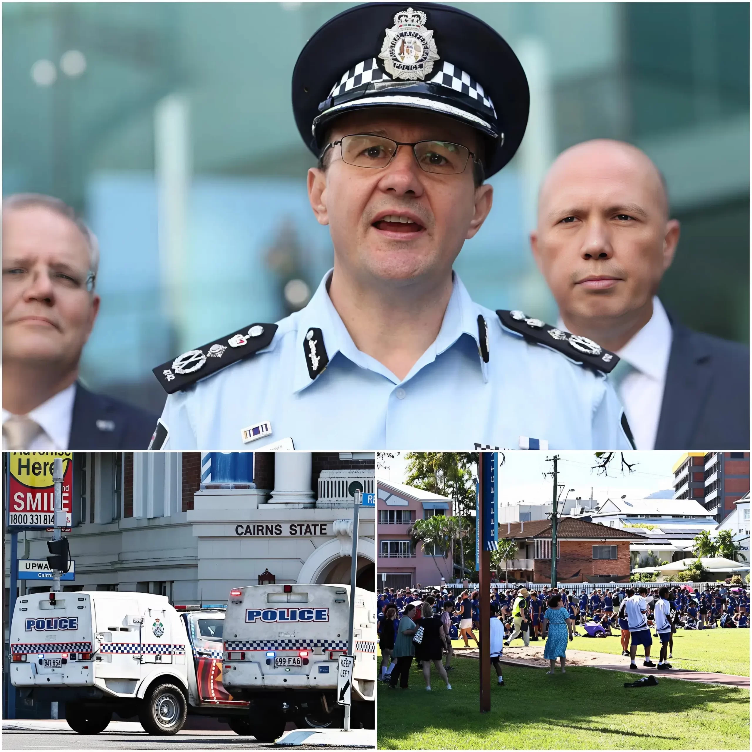 BREAKING NEWS 🚨 Hundreds of terrified students were seen fleeing in panic after police suddenly evacuated more than 800 students and staff from Cairns State High School following a shocking bomb threat report.