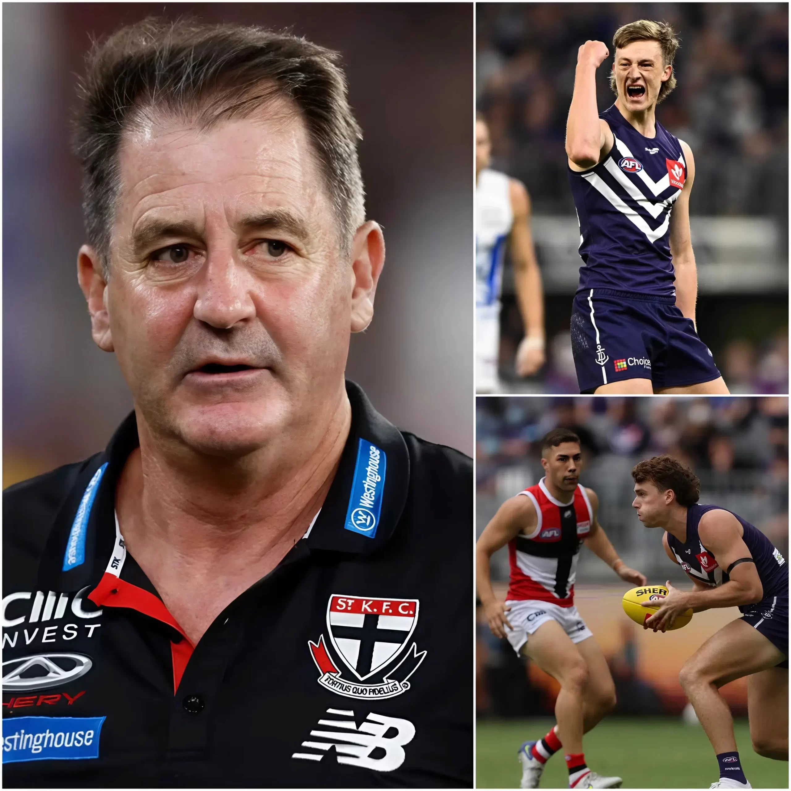 🚨 “They broke the rules — and I’ve got evidence to expose it!” Following Fremantle’s 104-74 victory over St Kilda, Saints head coach Ross Lyon stunned everyone by accusing Jye Amiss of violating AFL rules during several key moments of the match and called for the league to launch an urgent investigation immediately.