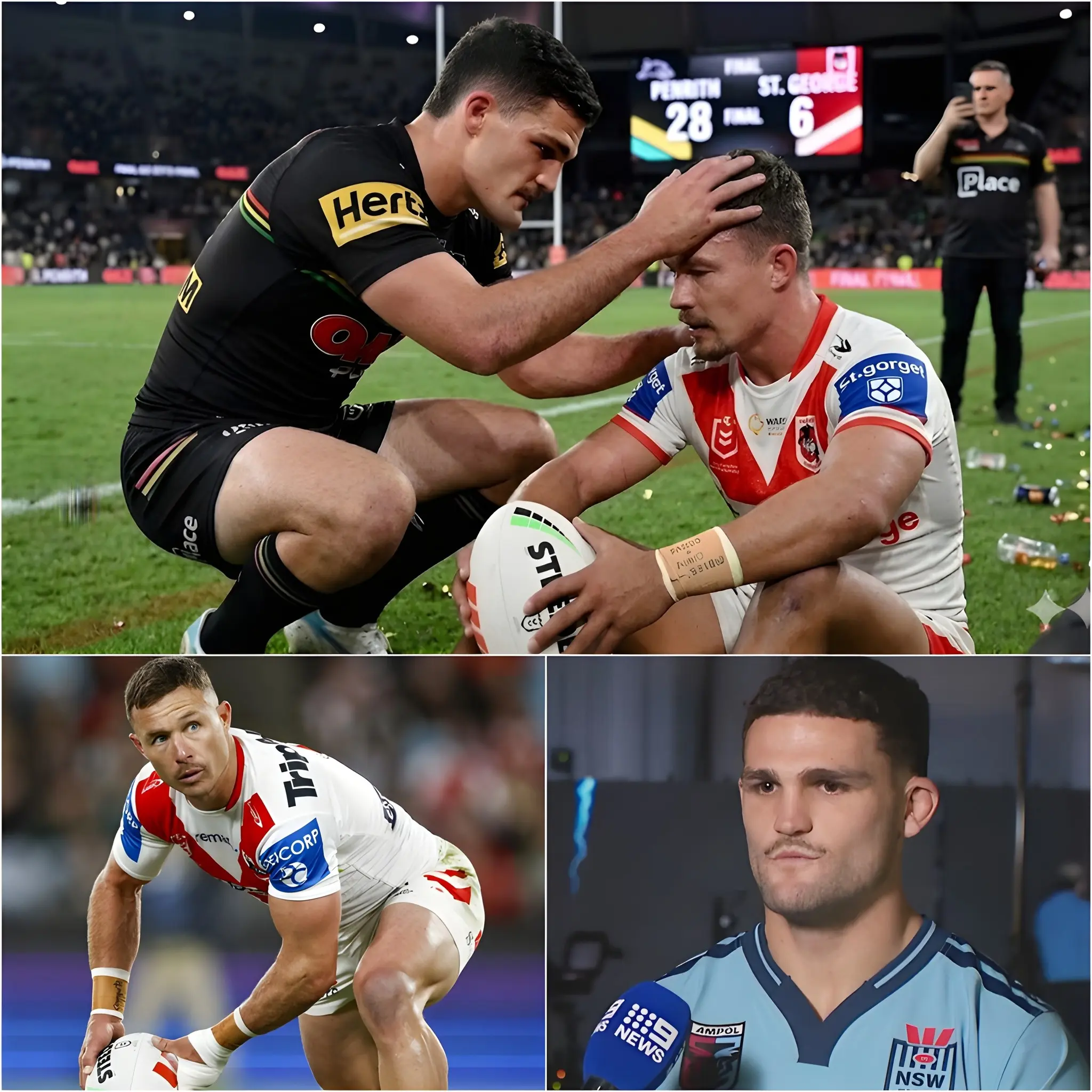 As the Penrith Panthers secured a tense 28–6 victory over the St. George Illawarra Dragons, the spotlight should have stayed on the final score — yet the most unforgettable scene unfolded once the match had ended.