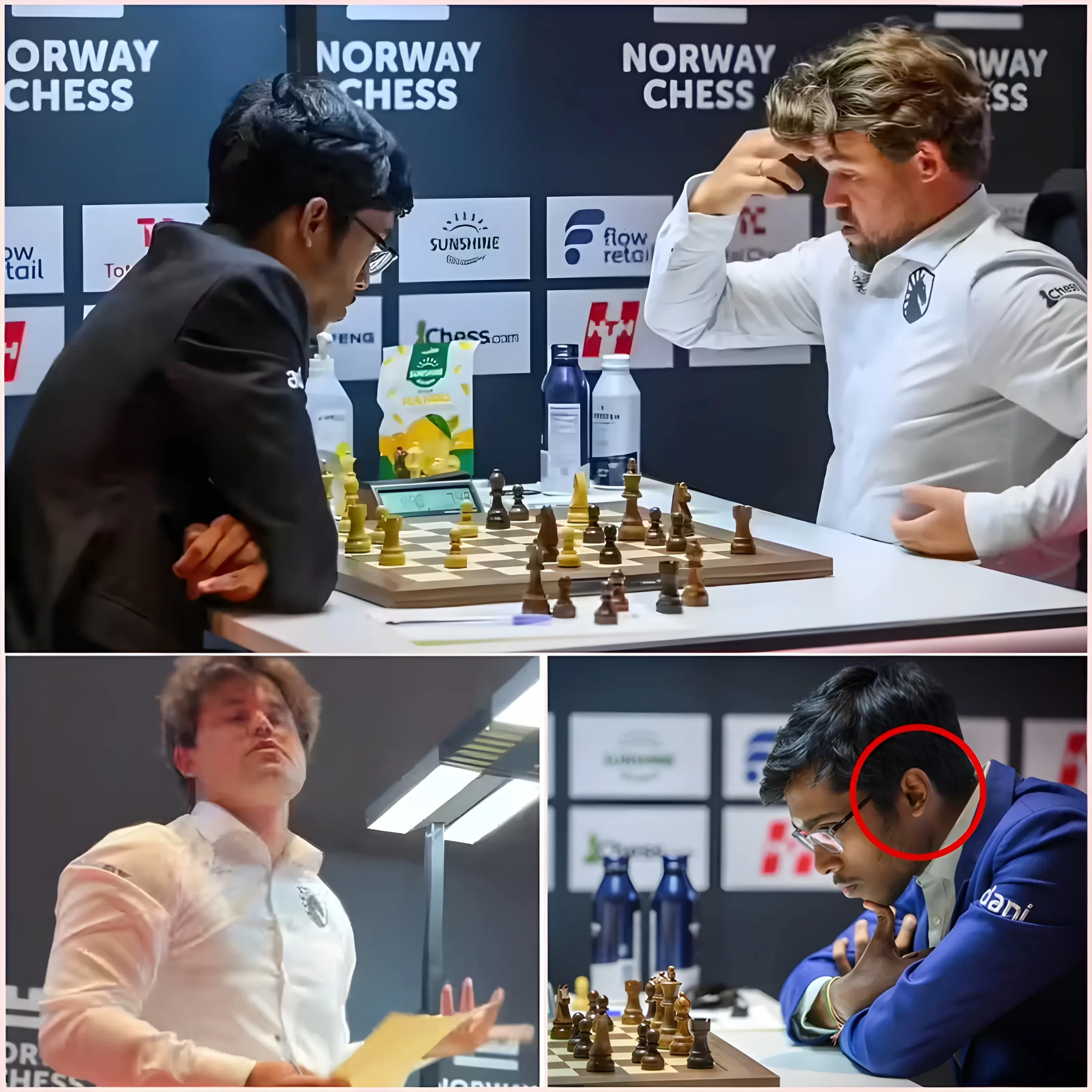 🚨”HE CHEATED!” Just seconds after his shocking defeat in the standard chess game against R Praggnanandhaa at Norway Chess, Magnus Carlsen, his face flushed with anger, pointed directly at the Indian player and loudly accused R Praggnanandhaa of using eavesdropping technology to “cheat,”
